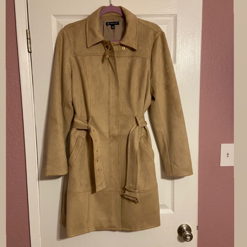 INC Beige Zipper Coat